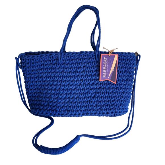 Nannacay Alexandra Galactics Knit Satchel Crossbody Bag in Ocean Blue NWT - Picture 1 of 11